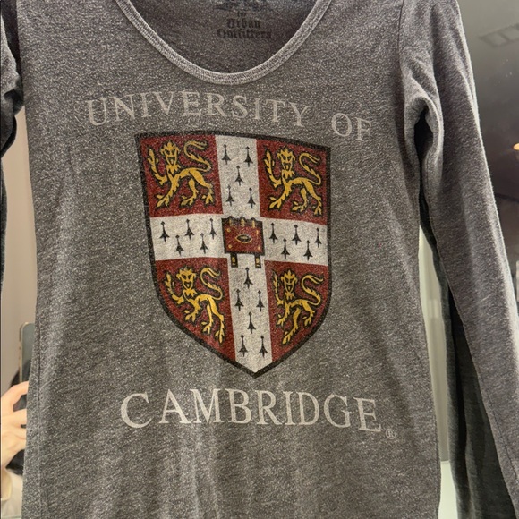 Cambridge University Gray Long Sleeve Fitted Tee - Picture 3 of 4